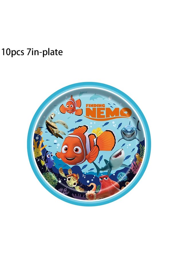 10pcs 7in plate Clownfish Nemeo Kids Birthday Party Decorations Paper Cup Plates Napkin Tablecloth B