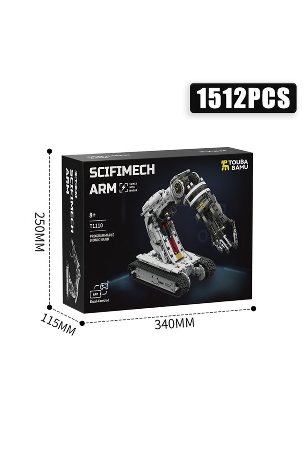 1512Pcs With Box Technical 1512Pcs Science Fiction Programming Robotic Arm Building Blocks High Tech