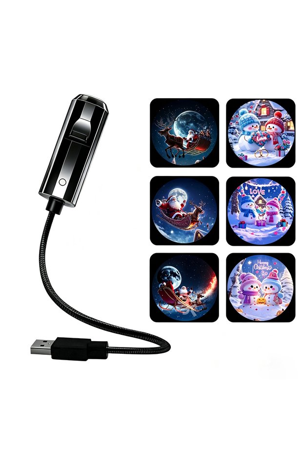 Christmas 6pcs Fantasy Dinosaur Projector Light, USB Powered Moonlight Jurassic Galaxy Ambient Night