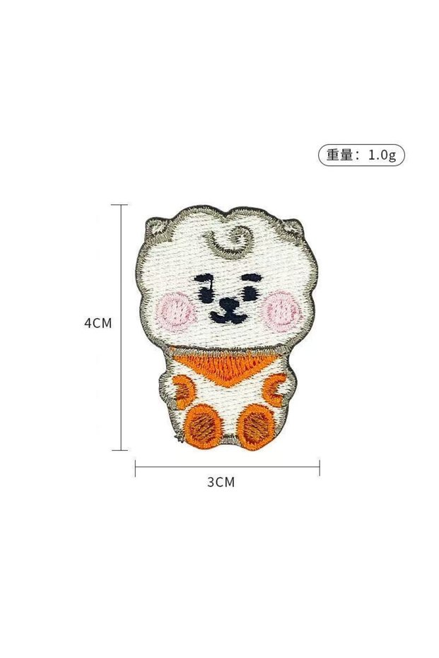 baiyang BT21 idol cute baby embroidery patch, cartoon badge patch, Koya RJ Shooky Man Chimmy idol so
