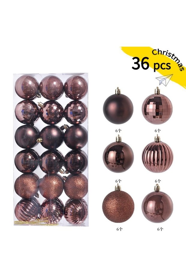 3CM X-36Pcs Coffee 24/36Pcs 3CM Christmas Balls Christmas Tree Ornaments Xmas Decoration Pendants Ho