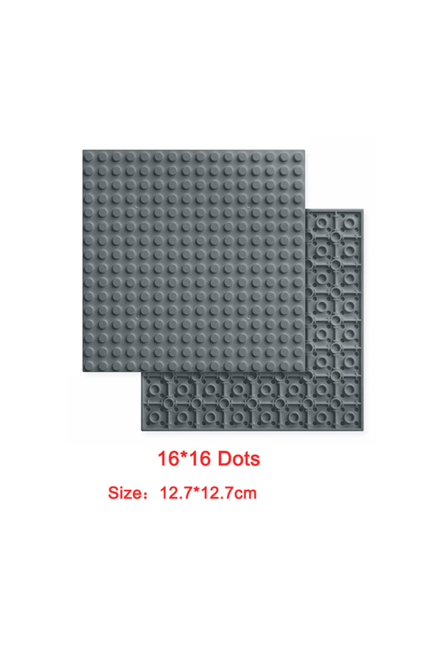 1PC 16X16 Dark Gray Double-sided 8x16 16x16 Dots Building Block Base Plate Compatible with Classic S
