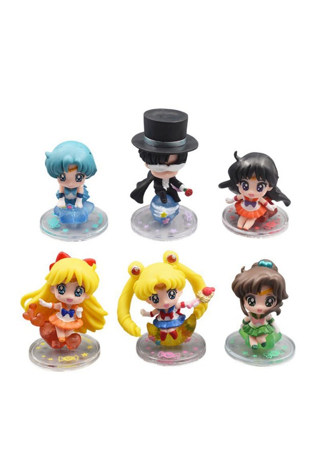 pack by bag 01 6pcs/set SAILOR Girls Moons Figure Toys
