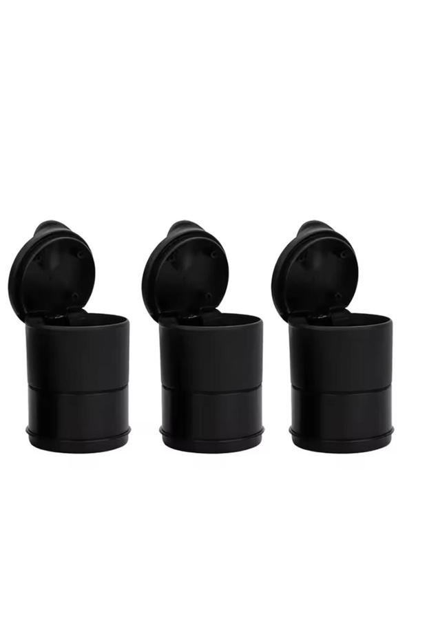 BLACK-3PCS 1/3pcs New Car Ashtray Garbage Coin Storage Cup Container Cigar Ash Tray Car Styling Univ