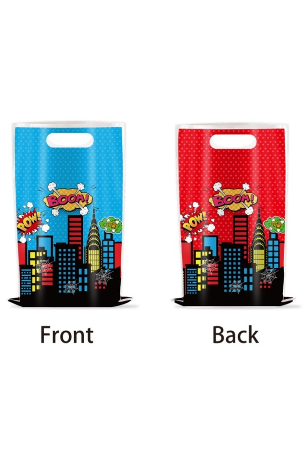 25X16cm 10Pcs E SuperHero Theme Party Favor Bags With Handle 50/10Pcs Plastic Gift Candy Bags for Ba