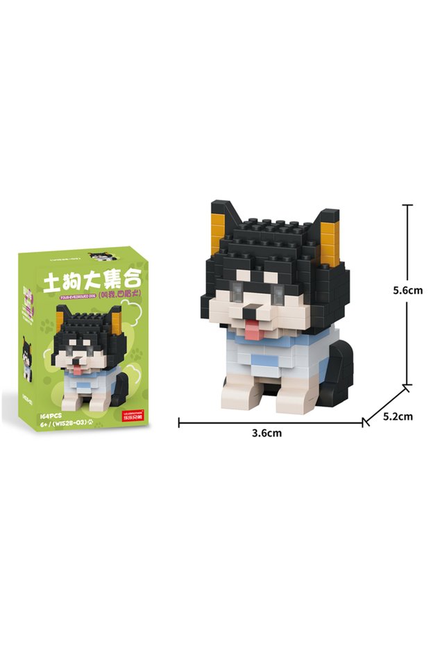 No box W1528-03 Cartoon Cute Pet Cat Dog Building Blocks Microparticle Husky Assembly Toy Educationa