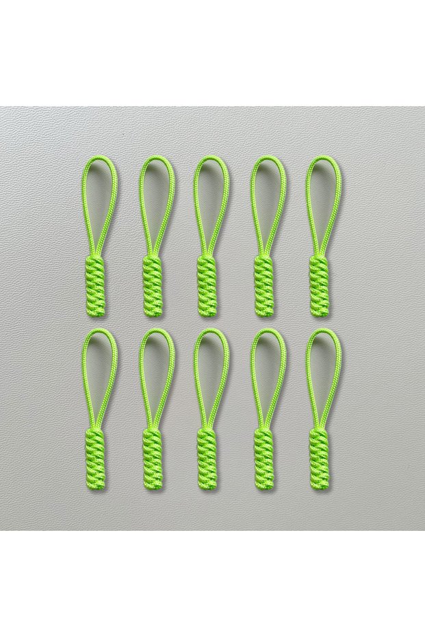 light green 10pcs Colorful Zipper Puller Cord Zip Puller Replacement Ends Lock Zips Travel Bags Clip
