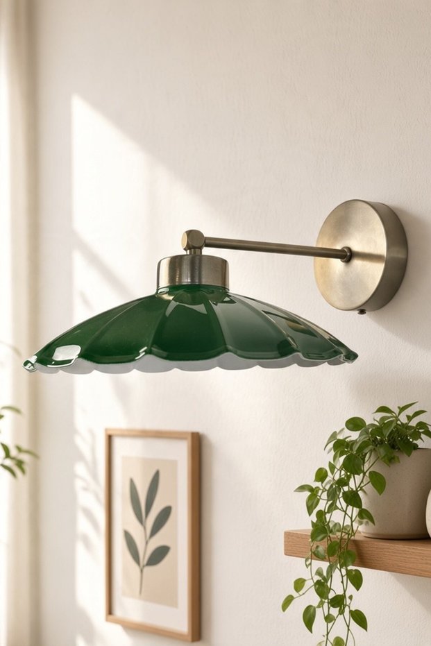 Risso Green Flat Body Sconce Metal Rustic E27 Single Cafe Boutique Lamp Lighting