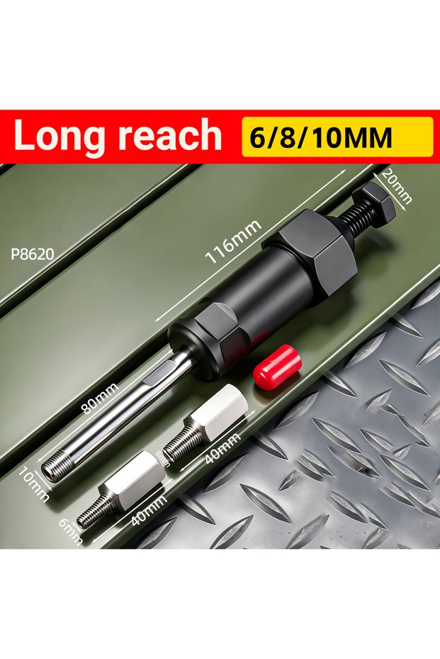 Long-6 8 10mm Heavy Duty Split Grease Zerk Fitting Cleaner Tool for Auto Tractor Excavator Farm Cons