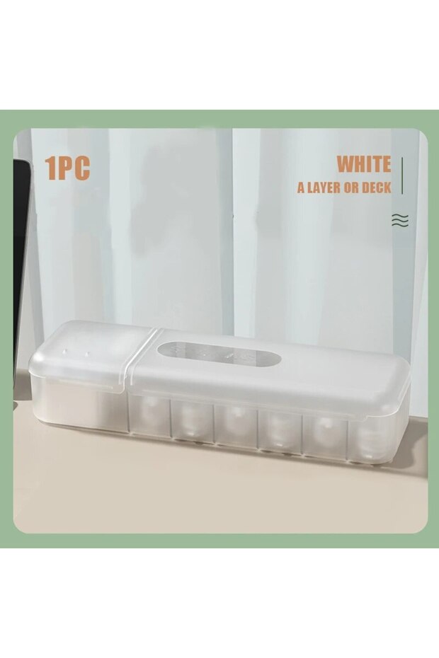 White Cable Storage Box With 7 Compartments Organizer Charger Storage Box Reusable Cable Storage Man