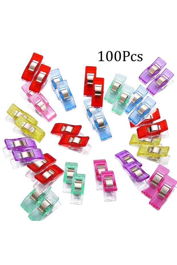 100Pcs Mixed color 100/50/10Pcs Sewing Clips Plastic Fabric Clips Sewing Supplies, Bag Binding with