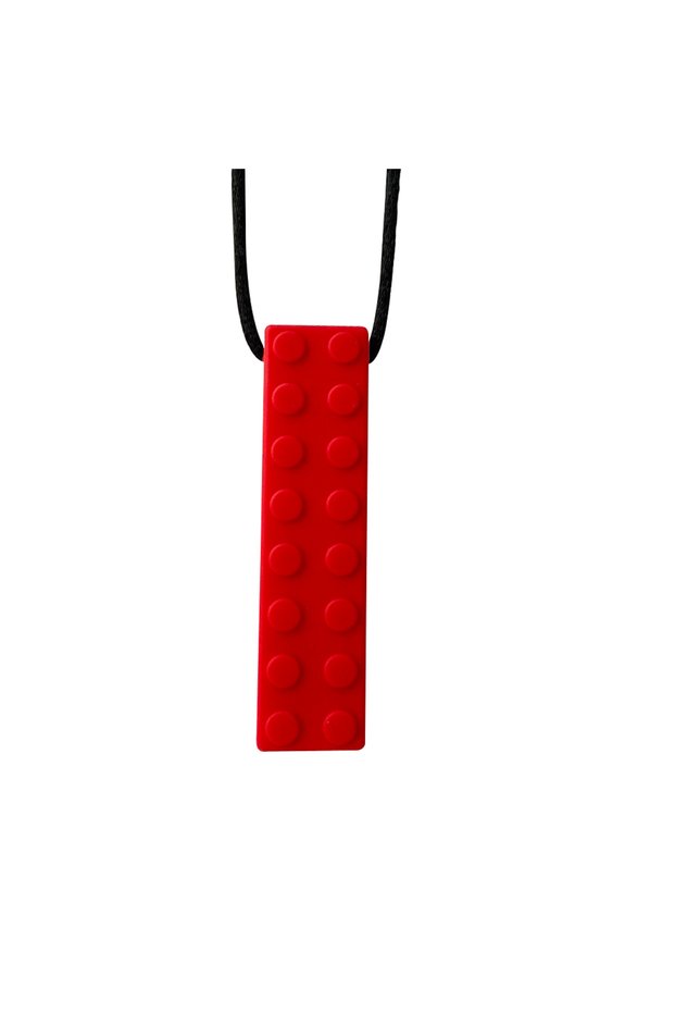1pcs Pendant 1/6pcs Building Block Sensory Chew Necklace Brick Chewy Kids Silicone Pencil Topper Tee