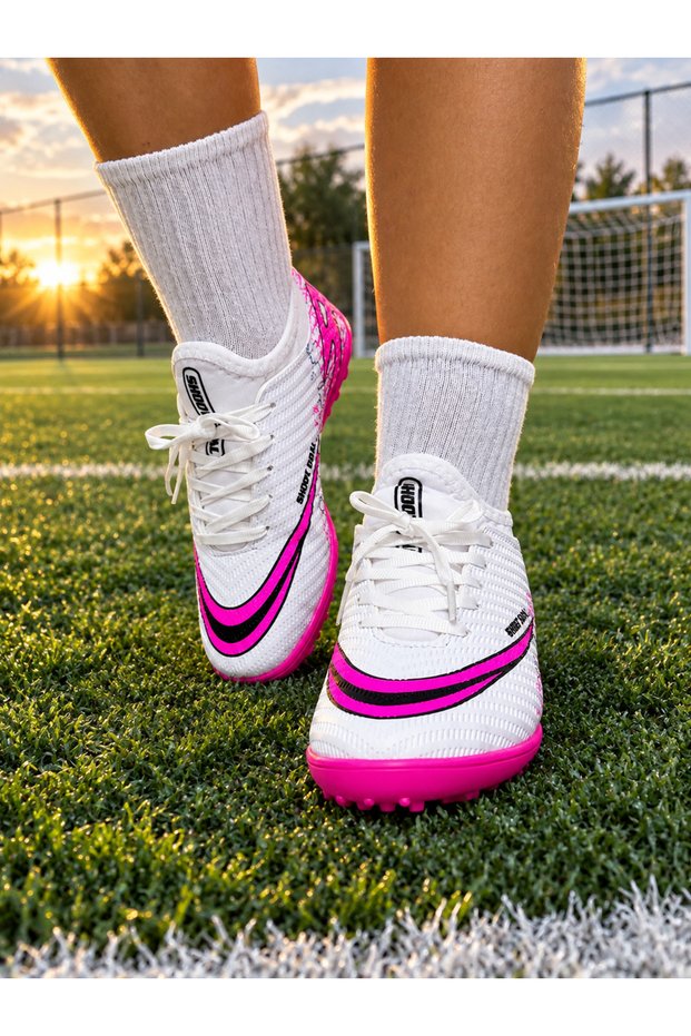 Children's Soccer Cleats and Carpet Field Football Shoes with Gold-Fuji Socks