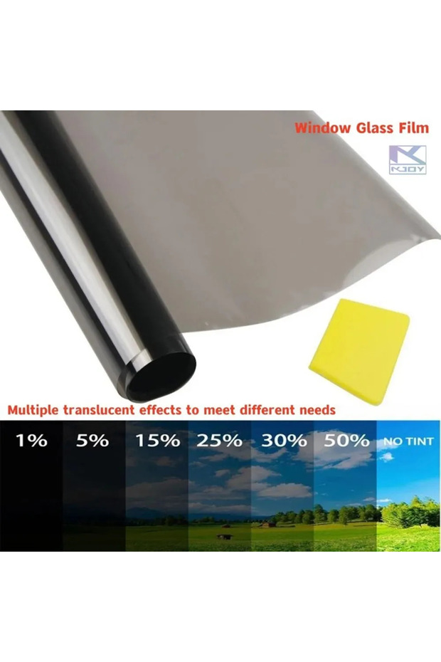 25 Percent KKJOY 3Mx50CM VLT Black Car & Home Window Film Pearl Finish Solar UV Protector Easy Stick