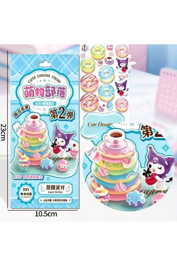 S4 New Hot 3D Stacked Crystal Stickers Cute Kawaii Cartoon Pet Figure Stacked Stickers Handmade DIY