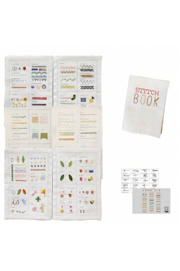 2391A1 DIY Creative Sewing Kit Embroidery Stitch Book for Beginners - Learn And Practice Hand Sewing