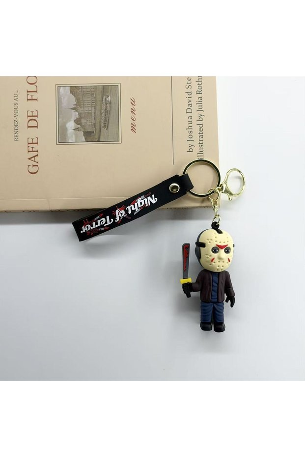 1 pcs Halloween Horror Movie Character PVC Keychain, Saw Jason Figure Pendant, Backpack Charm