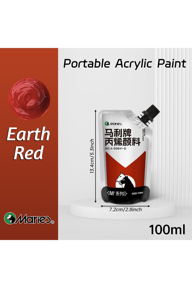 Earth Red 100ml Marie's Acrylic Paint,Assorted Colors,Waterproof,Pigments for DIY Craft,Rock,Wood,Pr