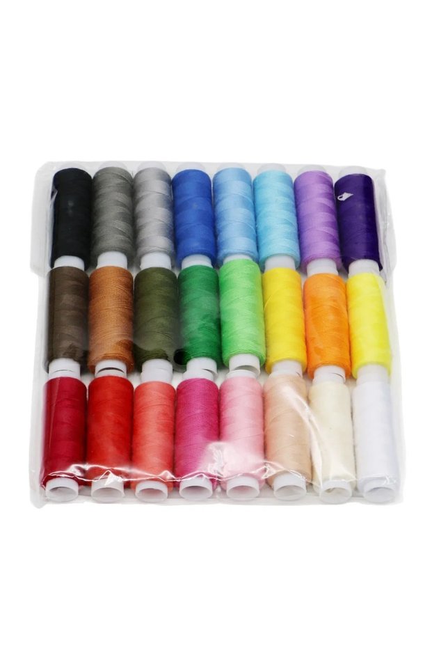 24PCs 24 Color Sewing Thread 100 Polyester Yarn Sewing Thread Roll Machine Hand Embroidery For Home