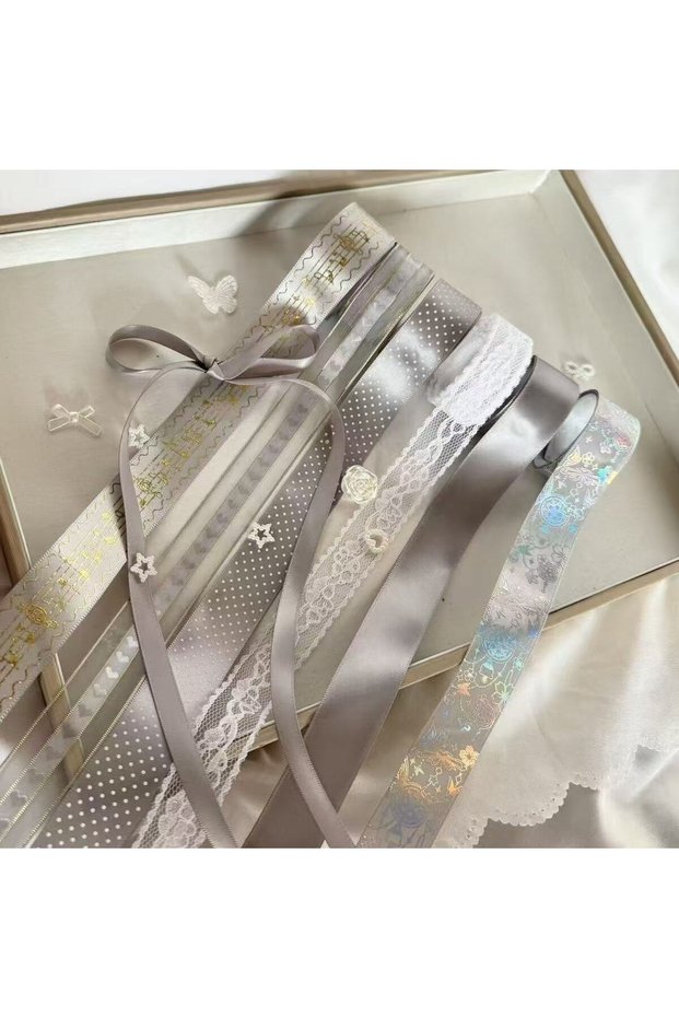 7PC Mix Grey 7PC Mix New Bar Holder Ribbon Ribbon Gumei Badge DIY Handmade Materials Support Bow Pai