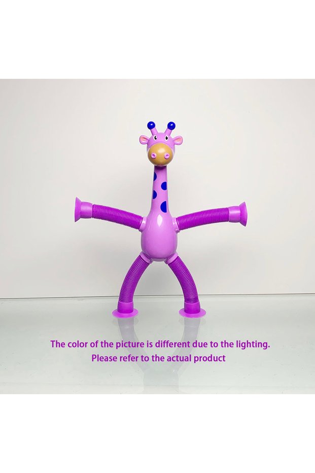 1pcs-zi Suction Cup Giraffe Robot Telescopic Toy with Versatile Light, Elongated Tube, Children's Ca