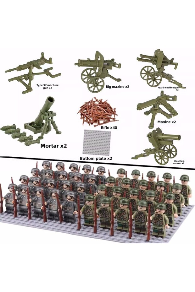 Germany and America World War II Military Building Blocks Dolls, Figures, Humanoid Dolls, Toys, Heav