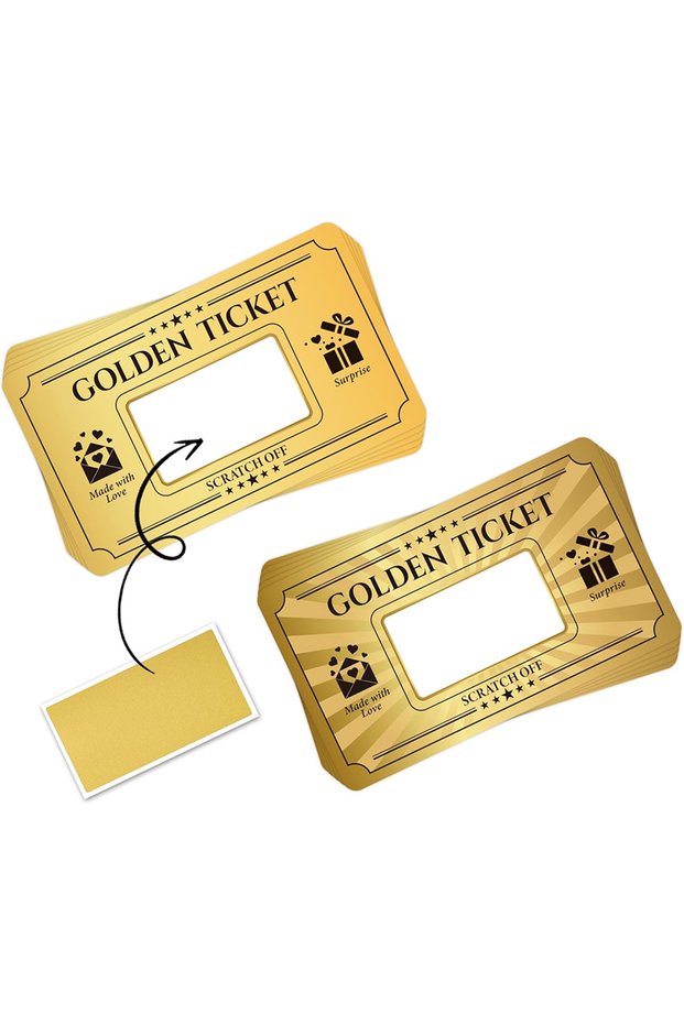 B 20 pcs Gold Scratch off Cards Stickers Blank Gift DIY Coupon Tickets for Small Business Holiday B