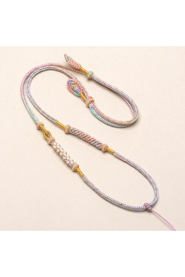 B Thousand Miles Rivers and Mountains Pendant Cord, Eight Strand Hand-Woven Necklace Pendant Lanyard