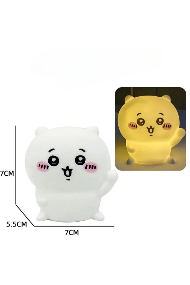 A 1 PCS Chiikawa Anime LED Night Light Hachiware Usagi Rabbit Lamp Bedroom Desktop Decor Birt