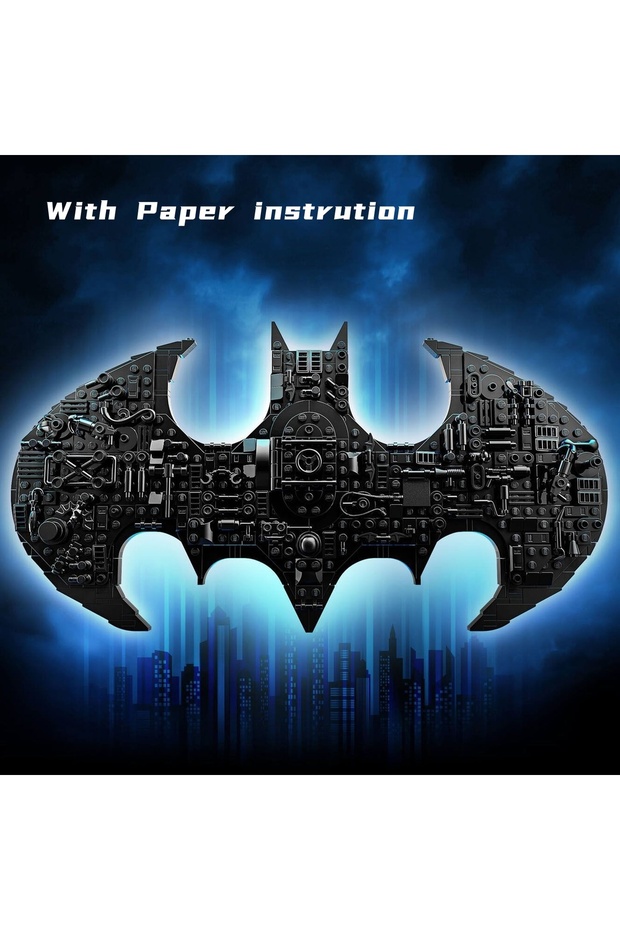 6330b In Stock New Bat-Signal Logo Bricks Building Blocks Compatible 678pcs Super Hero Symbol Model