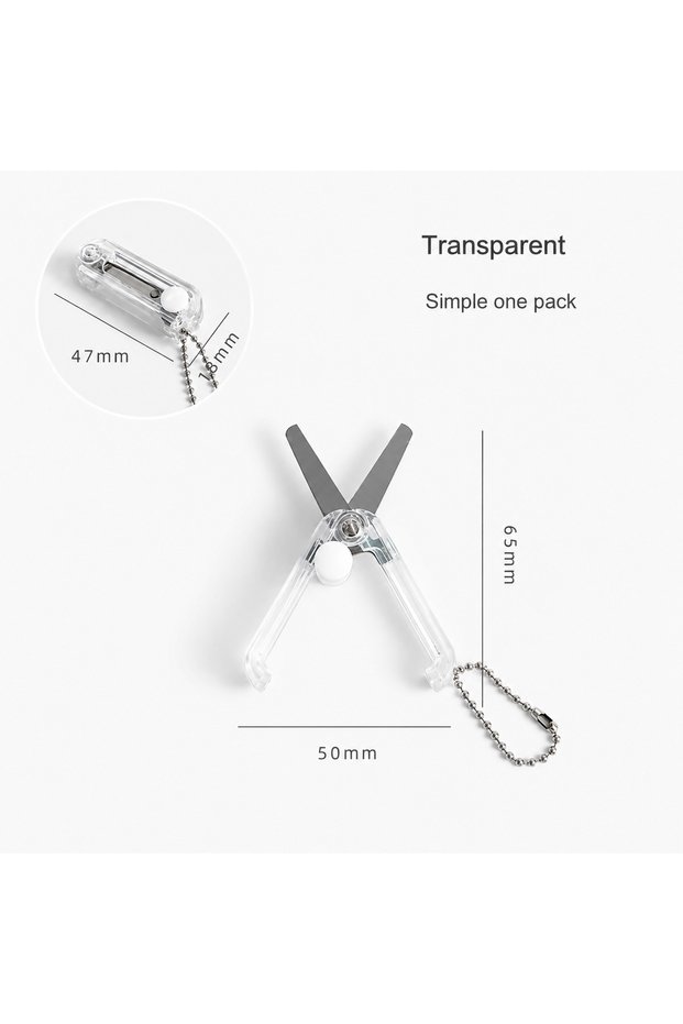 Transparent Creative Mini Portable Folding Scissors Morandi Simple Paper-Cutting Art Tool Stationary
