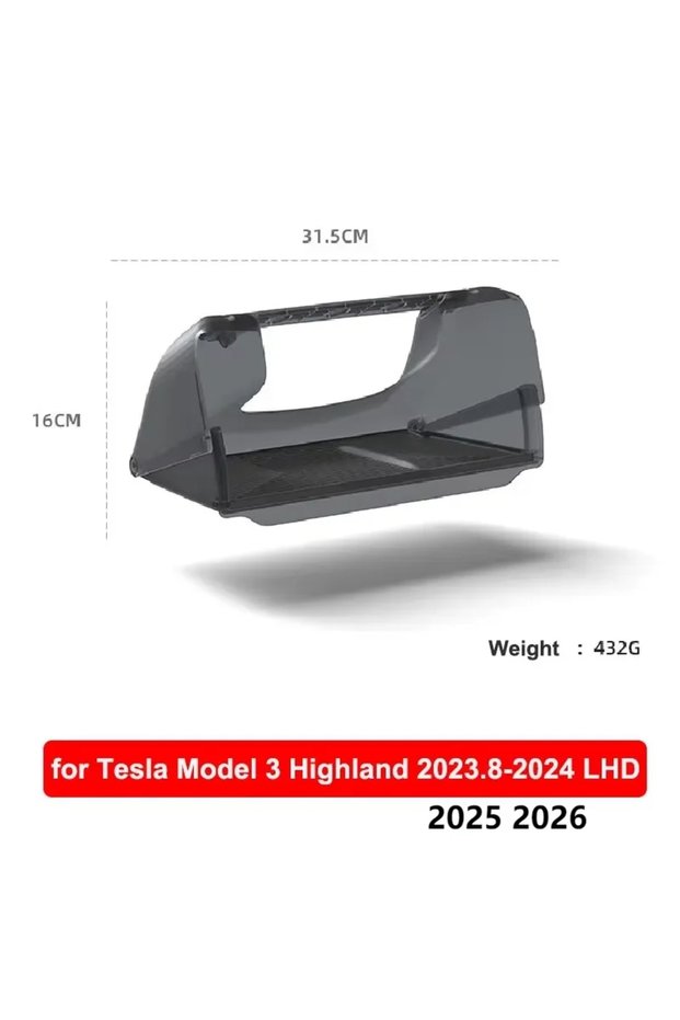 M3 Highland LHD For Tesla Model Y Juniper 2026 Model 3 Highland 2025 Under-Screen Hidden Storage Box