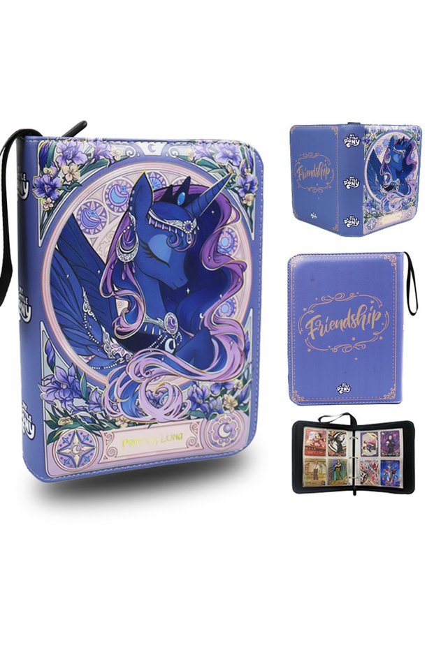 L 240pcs New My Little Pony Card Album Book Folder Collections Zipper Double Pocket Zipper Ca