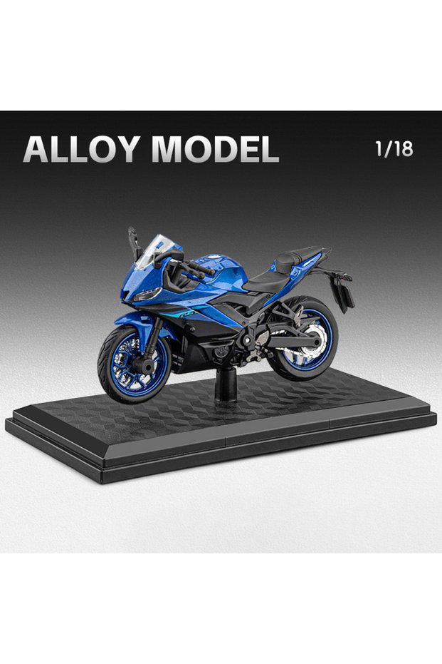 BLUE R3 Yamaha R3 Alloy Motorcycle Model 1:18 Scale Simulation Toy Car Collection Ornament Bo
