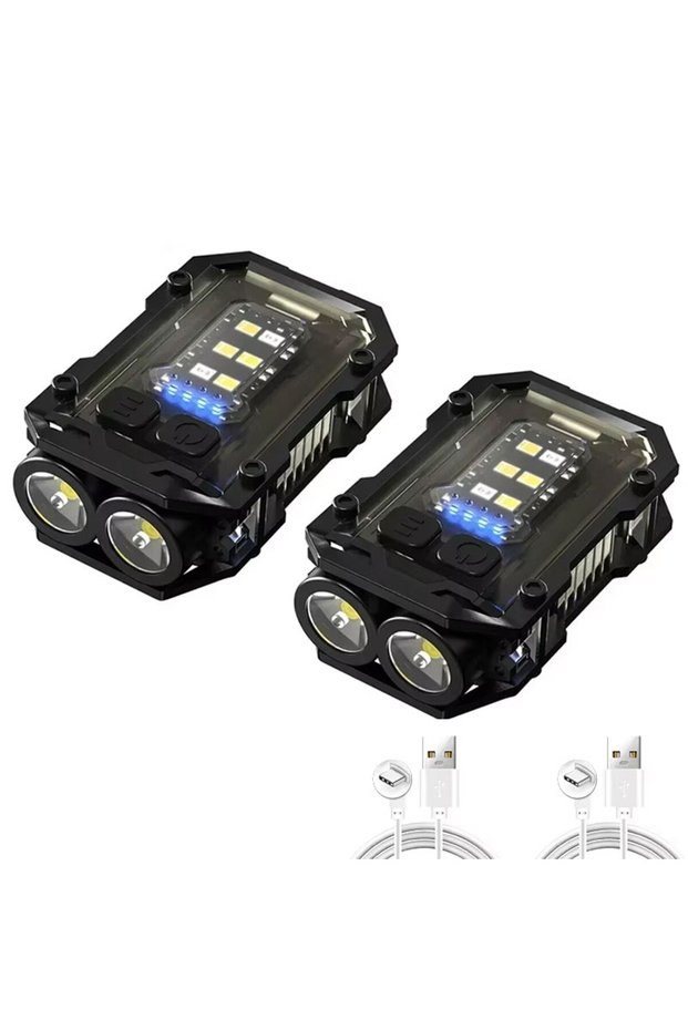Black-2 Super Bright Powerful Pocket Torch Light LED Multifunctional Linterna Magnetic COB L