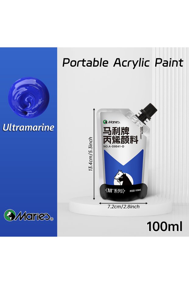 Ultramarine 100ml Marie's Acrylic Paint,Assorted Colors,Waterproof,Pigments for DIY Craft,Rock,Wood,