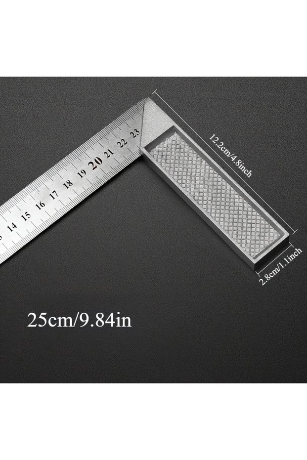 250 mm 250/300mm Aluminum Handle with Stainless Steel Scale Right Measuring Angle Square Ruler