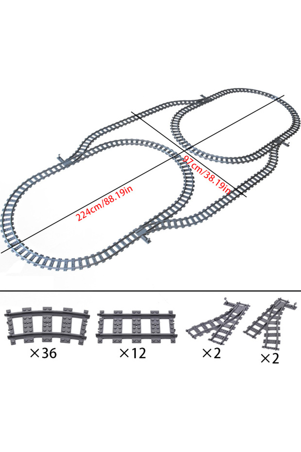 HF3 MOC Compatible With LEGO Train Track Combination Scene Building Blocks DIY Cross Track Railroad