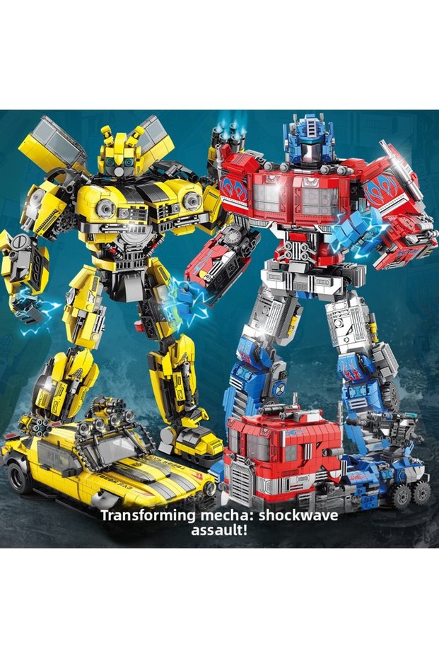 2PCS Compatible with Lego Building Blocks Deformation Big Mecha Car Robot Children Zhihui Puzzle Num