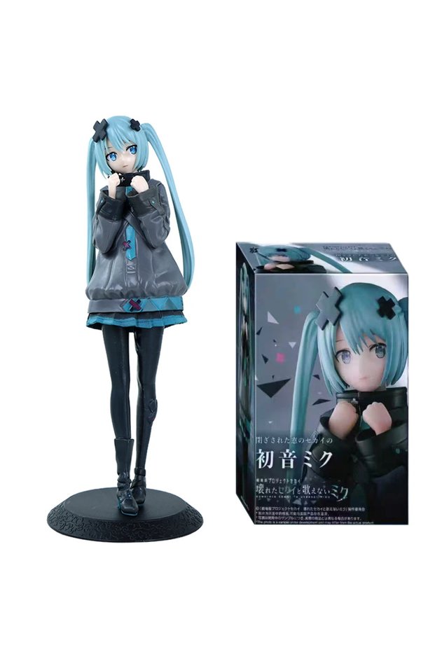 with the box-12 Anime Figurine Hatsune Miku Standing Posture and Sitting Posture Series Cute