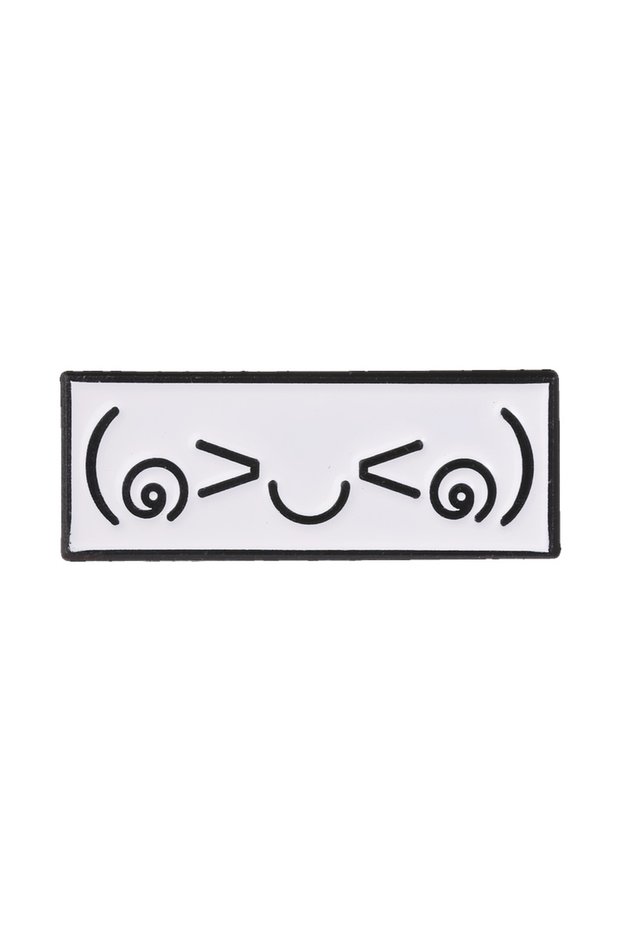 QHXZ7050 Retro Pixel Speech Bubble Enamel Pins Cute Cartoon Kaomoji Emoticon Brooches Fashion Lapel