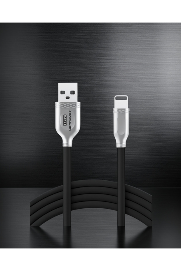 iPhone-Compatible S48 Lightning Cable, 1 m, 3A - Black