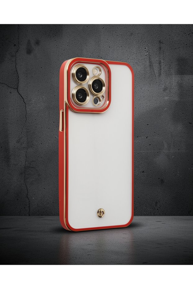 Apple iPhone 13 Pro Max Case Liva Lens Silicone - Red