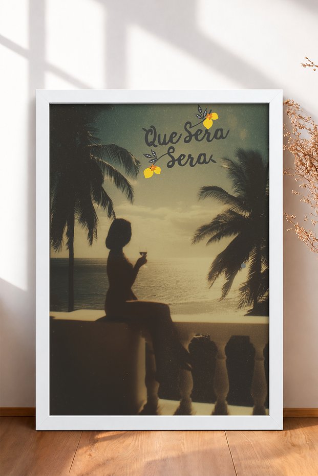 Que Sera Sera at Sunset Women Framed Painting Italy Poster Living Room Kitchen Wall Decor Itn067