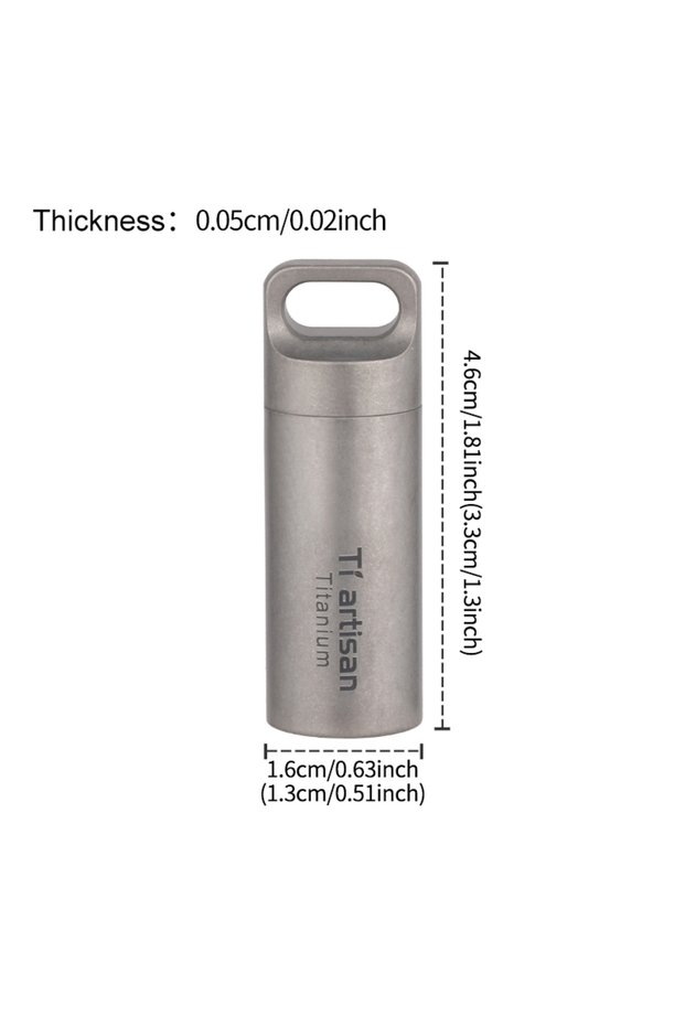6570M Tiartisan Pure Titanium Sealed Mini Pill Box Outdoor Travel Waterproof Small Tool Parts Conta