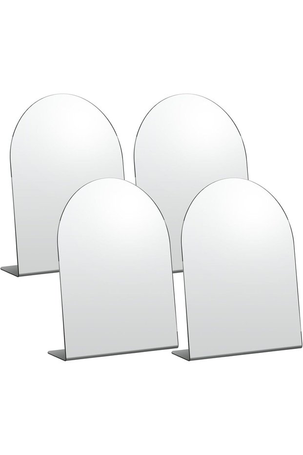 4 Pcs Tabletop Mirror, Freestanding Arched Mirror for Desk