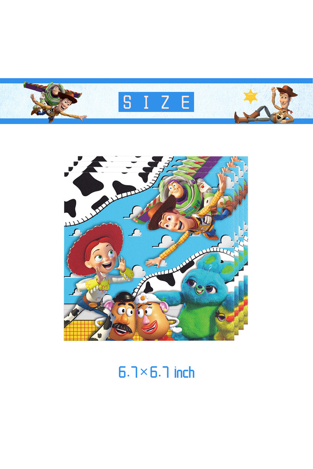 Napkin-20PCS-1 Kids Birthday Decoration Disposable Tableware Toy Story Cups Plates Balloons B