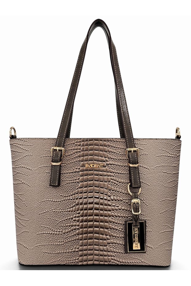 Mink Color, Iguana Pattern, Bucket Model, Adjustable Belt, Women's Shoulder Bag