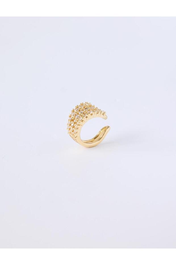 Gold Color 100% Brass Cartilage Earring with Stone Detail