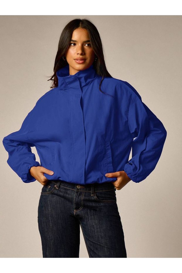 Mock Neck Oversized Women's Jacket